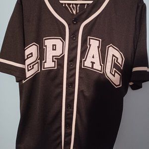 2PAC Tupac baseball シャツ ジャージ ゲームシャツ License Mens and Big Mens Tupac Lic Baseball Jersey Tee with